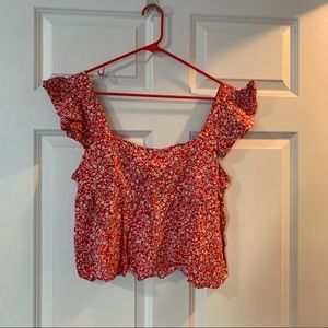 Red Floral Babydoll Top